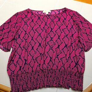Michael Kors Blouse Size XL Fuschia Pink